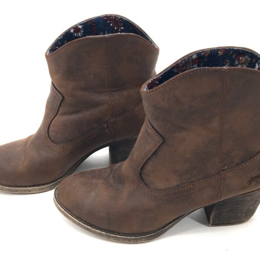 Rocket Dog Distressed Brown Ankle Booties
